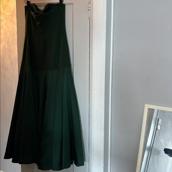 Hutch Francene strapless emerald green tulle maxi dress cocktail party event 6 - Picture 6 of 8